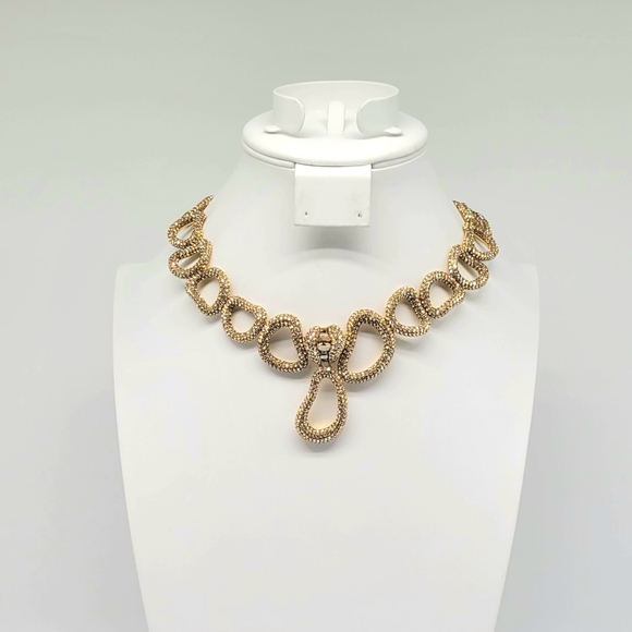 Atelier Swarovski Tigris Statement Necklace with Champagne Diamond Pave Crystals - Picture 11 of 14